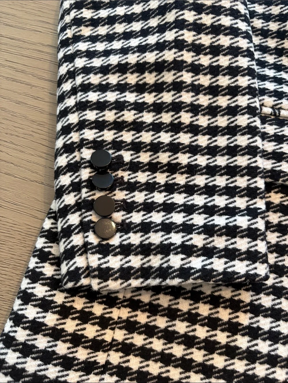 Ann Taylor Black and White Houndstooth Blazer